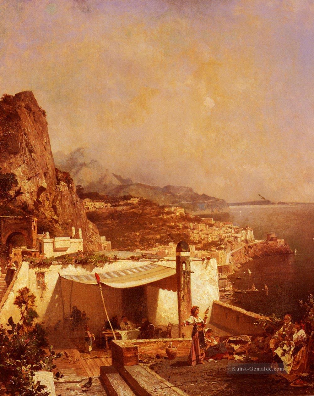 Amalfi Golfe De Salerne Szenerie Franz Richard Unterberger Ölgemälde